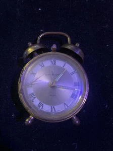 Happy Home West Germany Mechanical Brass Alarm Clock for Parts Not Working - Picture 1 of 6