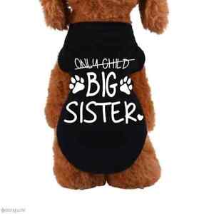 White BIG SISTER Printed Pet Puppy Clothes Shirts Tee Clothes T Shirts For Medi