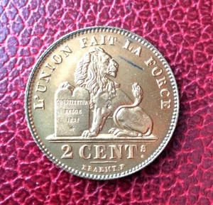Belgique - Albert Ier - Magnifique 2 centimes 1911 FR - Date Rare - FDC (1) - Picture 1 of 2