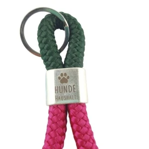 Schlüsselanhänger, Segelseil maritim, Hundehaushalt, pink- grün - Bild 1 von 2