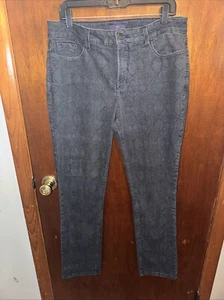 Pantalones de mezclilla negros de pierna recta para mujer NYDJ talla 14 Lift Tuck - Imagen 1 de 8