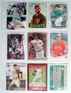 2005-2016'S LOT OF 9 BASEBALL CARDS + 1 PLASTIC SHEET FOR COLLECTORS ALBUM - Imagen 1 de 3