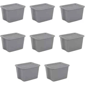 Sterilite 18 Gallon Tote Box Plastic, Gray, Set of 8 - Picture 1 of 10