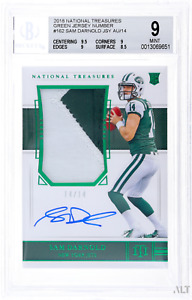 2018 National Treasures Green Numbers RPA #162 Sam Darnold RC 14/14 BGS 9 MINT