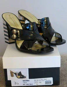 Marc by Marc Jacob Black/Gold Strappy Slides Size EU41 Original price $455 - Picture 1 of 8