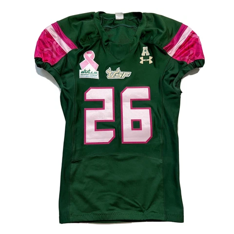Under Armour University South Florida USF Bulls Breast Cancer Football Jersey Cover