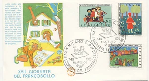 Italy 1975 First Day Cover #1213-15 Children Giornata Del Francelbollo Stamp Exp - Picture 1 of 3