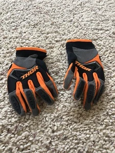 Thor MX Gloves, Youth Large, Orange and Black slight wear. - Picture 1 of 5