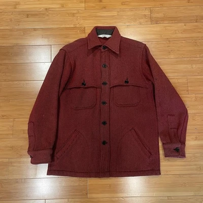 Woolrich Vintage 70s Men's Red Wool Mackinaw Shacket Jacket Size M - Image 1 of 4