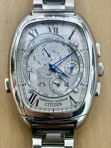 Orologio Uomo Citizen Campanola 6702-H32132 Calendario Perpetuo Argento Blu Analogico - Foto 1 di 12