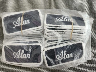 Lot Of 100 Alan, All One Name, Vintage Name Tag Patch Sew-on, Work Shirt  NOS - Image 1 of 3