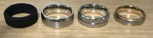 4 Beautiful Men’s Wedding Style Rings Size 9 - Picture 1 of 13
