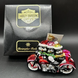2000 CHRISTOPHER RADKO SOUTH POLE BIKERS 3.5" ORNAMENT 00-HAR-04 HARLEY DAVIDSON - Picture 1 of 11