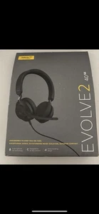 Jabra Evolve2 40 SE Wired On-Ear Headset Noise Cancelling Black - New Sealed - Picture 1 of 3