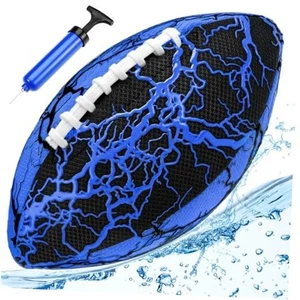 Pool Beach Water Football - Waterproof Football Strong Grip Fun 9.25" Blue - Picture 1 of 8