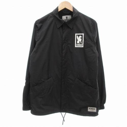 Giacca Coach Cromata Stampa Logo Nylon S Nera JS Larghezza Spalle: Circa 44cm Usata