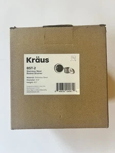 Kraus BST-2 Stainless Steel Basket Strainer New Diameter 4.5” Height 4.5” - Picture 1 of 2