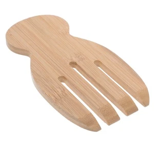 Mezclador de ensaladas de bambú hecho a mano vajilla pinzas utensilio de servidor de pasta - Imagen 1 de 12