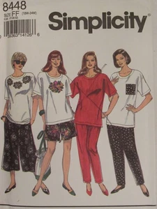 SIMPLICITY 8448 Womens Split Skirt in 2 lengths Pants & Top PATTERN 18-24W UC - Picture 1 of 3