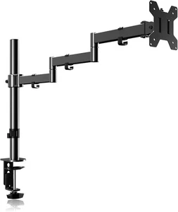 Pholiten Single Long Monitor Stand, 13 to 32 inch Computer Desk Mount. Extra Adj - Picture 1 of 6