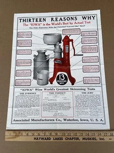 1914 Händler Display doppelseitiges Poster Iowa Creme Separator Farm Waterloo IA - Bild 1 von 14