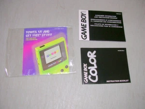 System Bag, Instert, Manual (Game Boy Color GBC) Instruction Manual - Picture 1 of 2