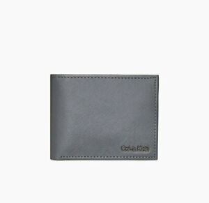 Calvin Klein Men's  Saffiano Center Flap Aviator Wallet Gray