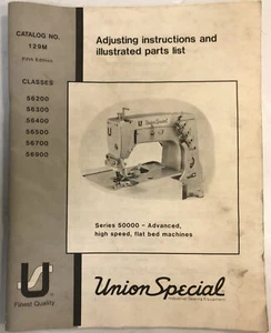 UNION SPECIAL SERIES 50000 ADJUSTING INSTRUCTIONS & PARTS BOOK MANUAL *FREE SHIP - Picture 1 of 6