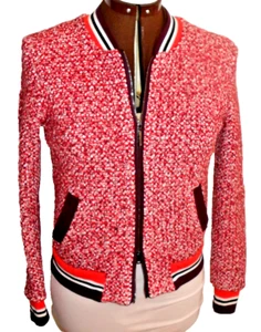 MARC CAIN SPORTS, N3/34-36, Strick-Bomberjacke, BW-Mix in tollen Rot-Tönen, TOP! - Bild 1 von 13
