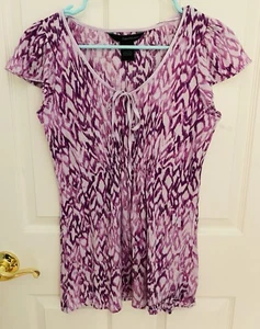 New Calvin Klein Jeans Women Short Sleeve Top Purple Small - Picture 1 of 8