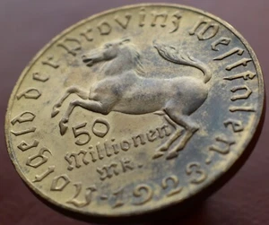 MONEDA DE 50 MILLONES DE MARCOS 1923 - ALEMANIA WEIMAR NOTGELD - WESTFALIA / WESTFALIA - #T10 - Imagen 1 de 5