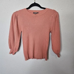Belle by Belldini Womens S Small Sweater Dusty Peach Ribbed Super Soft Slim Fit - Picture 1 of 8