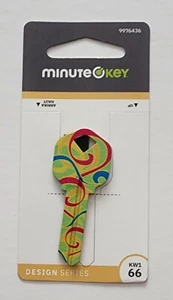 Festival Party House Key Blank KW1 66 Colorful Swirl Key - Picture 1 of 3