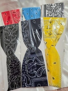 6 PIEZAS Diadema Surtida Estampado Bandana Para Mujer Yoga Envoltura para Cabello Paisley Retorcida - Imagen 1 de 7