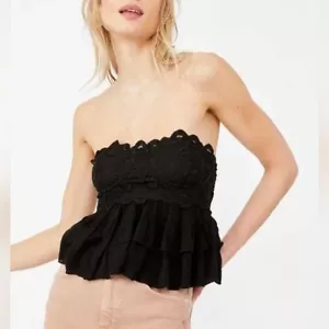 NWT Women $68 Free People Adella Corset Cami BLACK SMALL - Picture 1 of 7