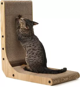 Cat Scratcher, 18.7 Inch L Shape Cat Scratch Pad Wall Mounted - Picture 1 of 6