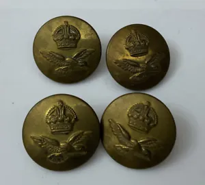 Vintage 4 X RAF Royal Air Force Gold Brass Gold 22mm Uniform Military Buttons - Picture 1 of 4
