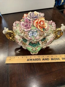 Beautiful Vintage Rare Azzolin Brothers Covered Tureen Centerpiece Doves ITALY - Picture 1 of 11