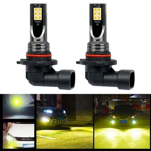 Vivid Golden Yellow 9006 HB4 LED Fog Light Bulb 3000K 108W 20000LM Pack of 2 - Picture 1 of 12