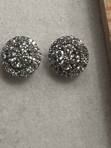 Sterling Silver 1 Cttw Lg Diamonds Stud Earrings H-I/11 - Picture 1 of 5