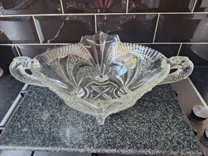 Large Art Deco Brockwitz Fruit Bowl Centrepiece 1930s German Glass Vintage - Picture 1 of 7