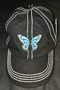 Rock + Rose Butterfly Black Baseball Cap Kids Girls Teens Ages 8+ Hobby Lobby - Picture 1 of 13