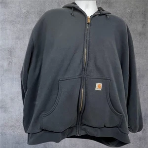 Sudadera con capucha pesada vintage Carhartt EE. UU. para hombre talla 4XL gris forrada de malla - Imagen 1 de 9