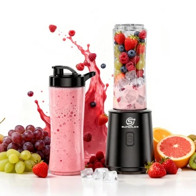 SUPERLEX Electric Juice Maker Portable Blender Smoothie Fruit Machine w/2 Bottle - Image 1 of 4