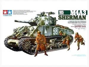 Tamiya 1/35 scale WW2 US American M4A3 Sherman tank with 105mm Howitzer - Picture 1 of 5