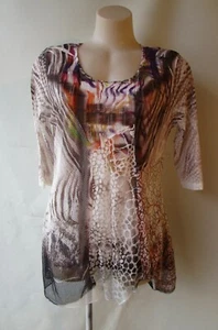 Lior top Size L/12 print 3/4 sleeves lined - Picture 1 of 6