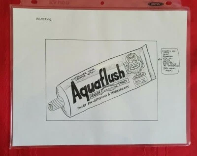PAQUETES LOCOS ARTE ORIGINAL / BOCETO JAY LYNCH @@ AQUAFLUSH @@ SUPER RARO Foto 1 de 2