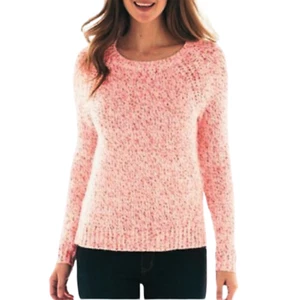 St. John's Bay Ivory/neon Pink Sweater MSRP $44.00 New Size L, XL - Picture 1 of 3