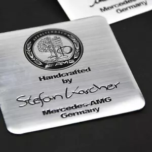 Car Engine Emblem Decal Logo Badge for Mercedes-Benz A45 C63 E CLA CLS Class AMG - Picture 1 of 4