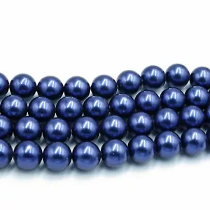 NELLYS Muschelkernperlen blau 1A Qualität 8mm Perlen Edelsteine 1 Strang - Bild 1 von 2